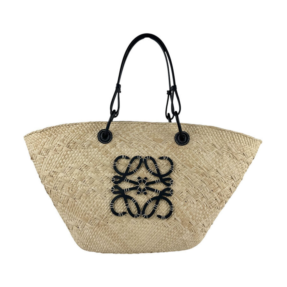 Loewe 2way Shoulder Bag Anagram basket leather Ika Palm black
